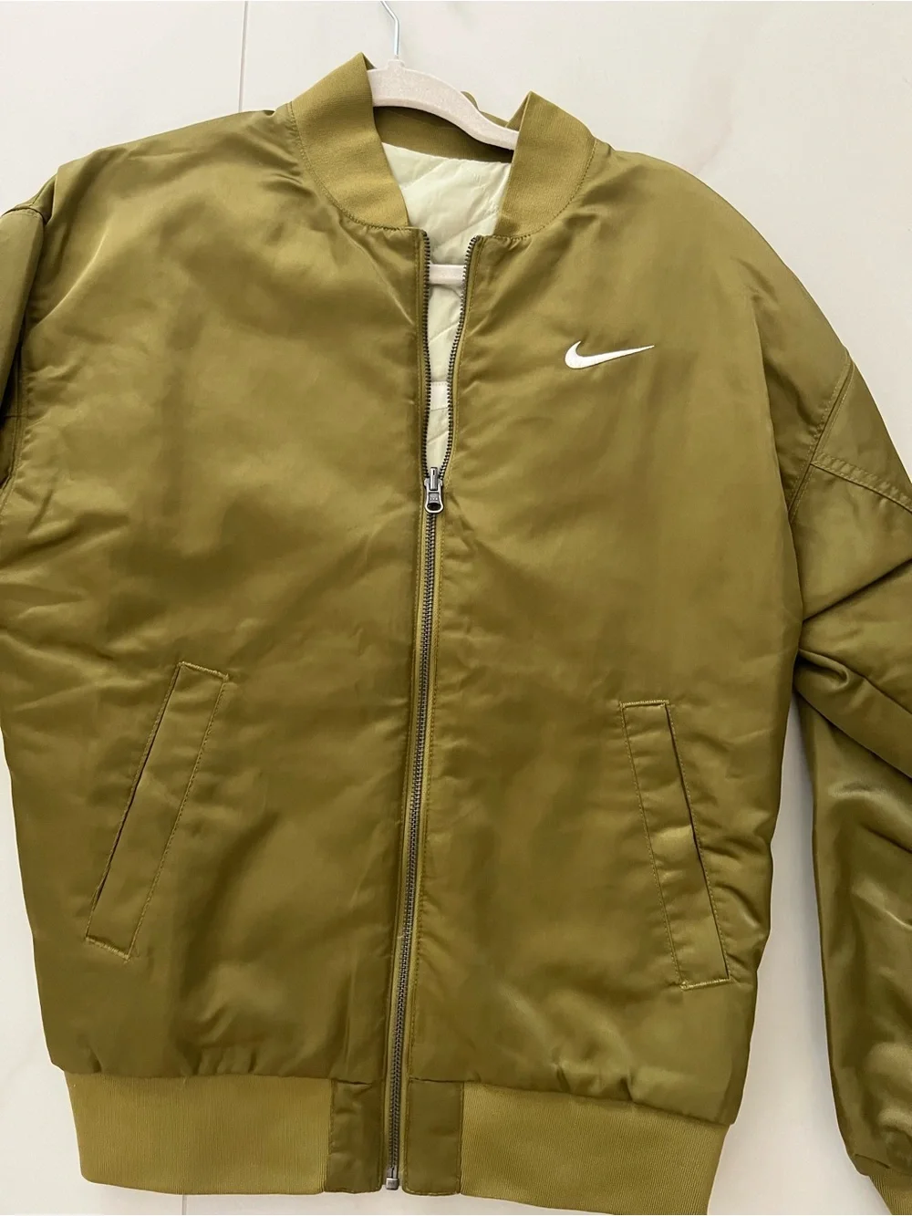 Nike Olive Green Bomber Jacket reversible XS